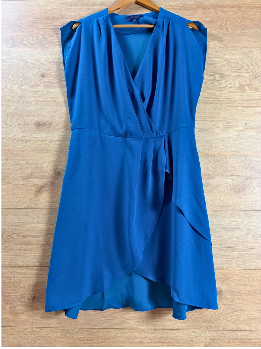 RACHEL ROY Blue Crepe Chiffon Asymmetrical Dress Size 14